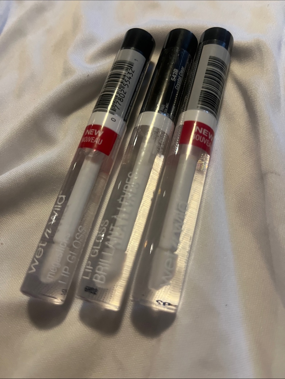 Set of 3 wet n wild clear lip gloss 543B Crystal Clear